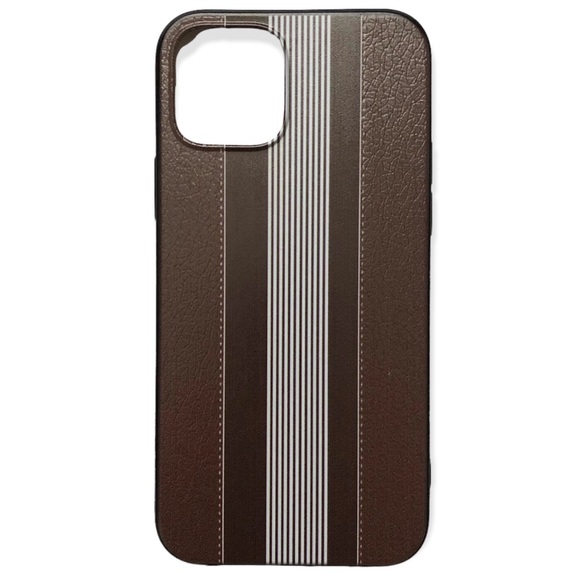 iPhone 12/12 Pro Soft Silicone Premium PU Leather Full Protective Striped Case - Picture 8 of 9